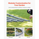 Faux Stone Landscape Edging, 46.4 x 2.2 in Realistic Lawn Edging, Flexible Brick-Sized Garden Edging Border with Anchoring Spikes, Fade-Resistant Yard Edging for Driveways Walkway Grey